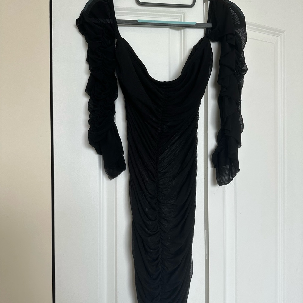 Shear off the shoulder dress